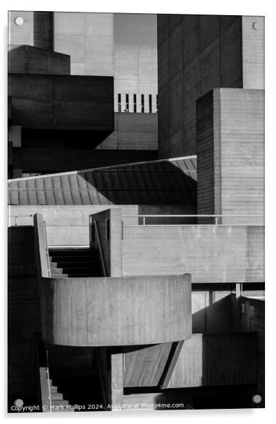 Brutalism  (National Theatre #1) Acrylic by Mark Phillips