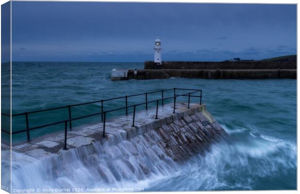 Mevagissey Lighthouse Canvas Print by Andy Durnin