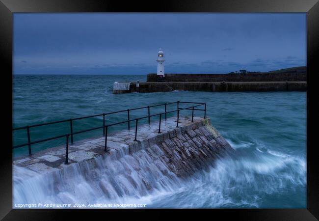 Mevagissey Lighthouse Framed Print by Andy Durnin