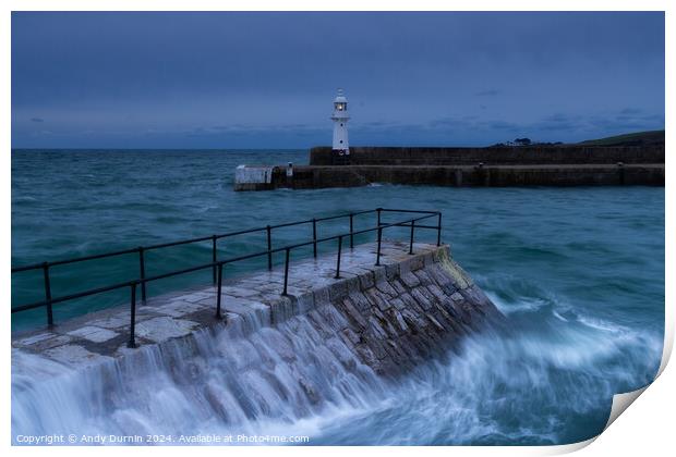 Mevagissey Lighthouse Print by Andy Durnin