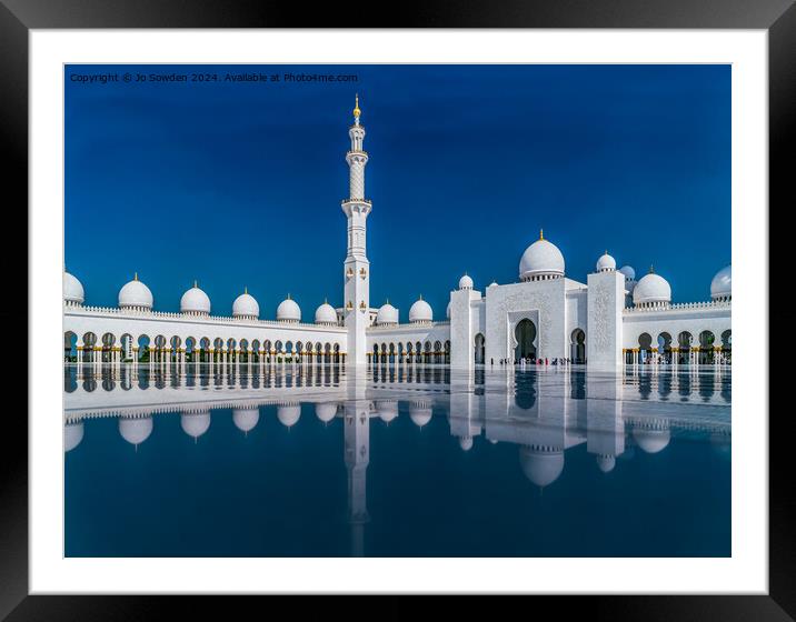 Sheikh Zayed Mosque, Abu Ahabi Framed Mounted Print by Jo Sowden