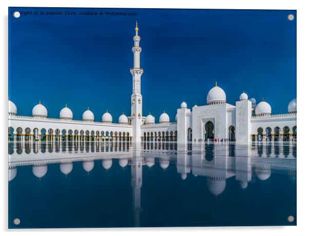 Sheikh Zayed Mosque, Abu Ahabi Acrylic by Jo Sowden