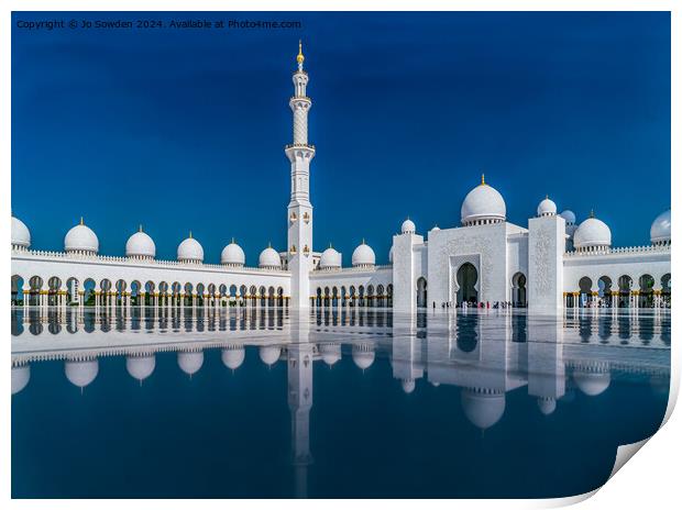Sheikh Zayed Mosque, Abu Ahabi Print by Jo Sowden