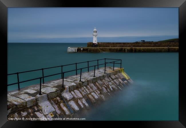 Mevagissey Lighthouse LE.   Framed Print by Andy Durnin