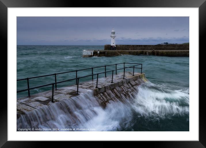 Mevagissey Lighthouse  Framed Mounted Print by Andy Durnin