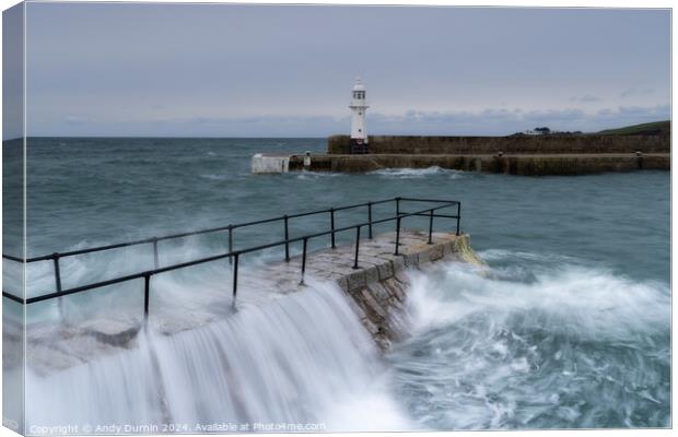 Mevagissey Lighthouse  Canvas Print by Andy Durnin