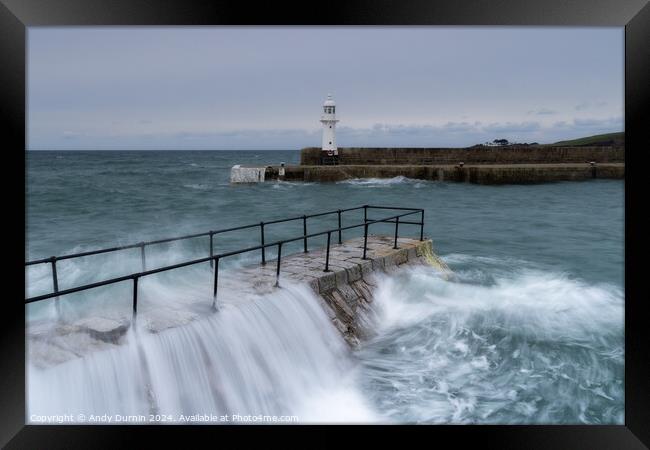 Mevagissey Lighthouse  Framed Print by Andy Durnin