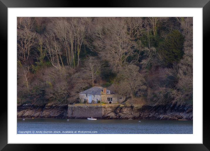 River Fowey Cottage Framed Mounted Print by Andy Durnin