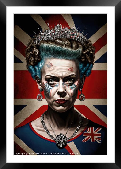 Punk Queen Framed Mounted Print by Harold Ninek