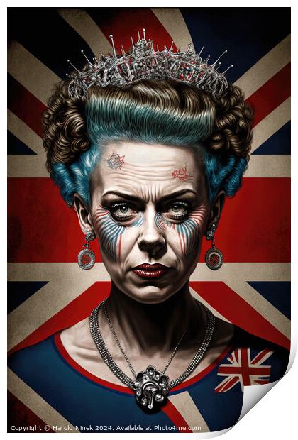 Punk Queen Print by Harold Ninek