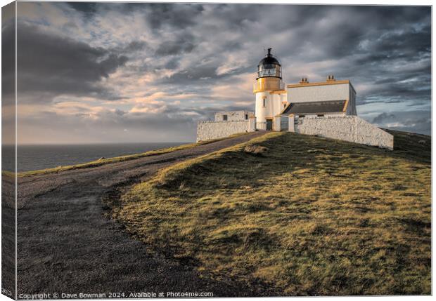 Stoer Head Lighthouse Sunset Canvas Print by Dave Bowman
