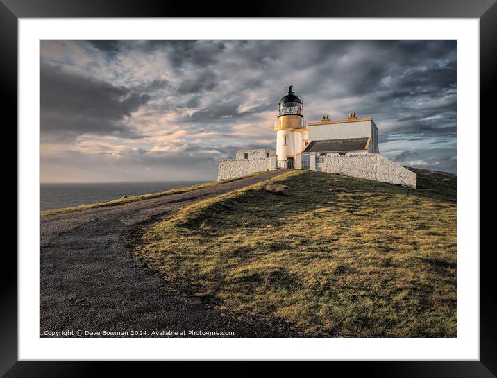 Stoer Head Lighthouse Sunset Framed Mounted Print by Dave Bowman
