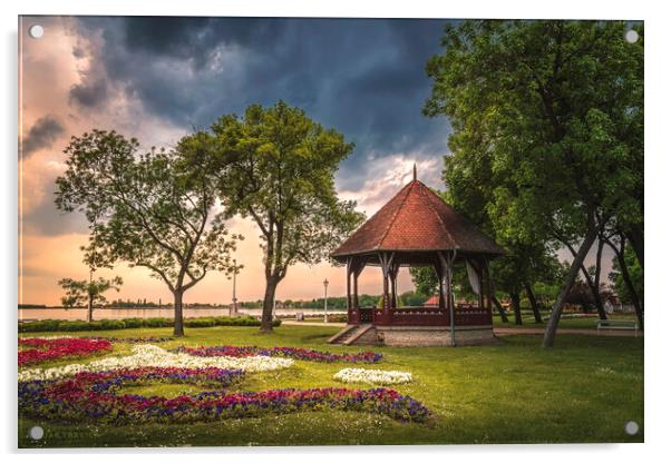 The Music Pavilion on the Palic Lake in Serbia Acrylic by Dejan Travica