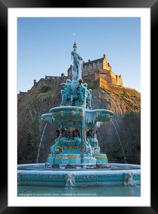 Frozen Ross Fountain,  Edinburgh, Scotland Framed Mounted Print by Arch White