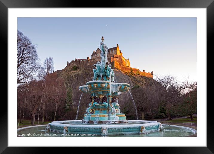 Frozen Ross Fountain,  Edinburgh, Scotland Framed Mounted Print by Arch White