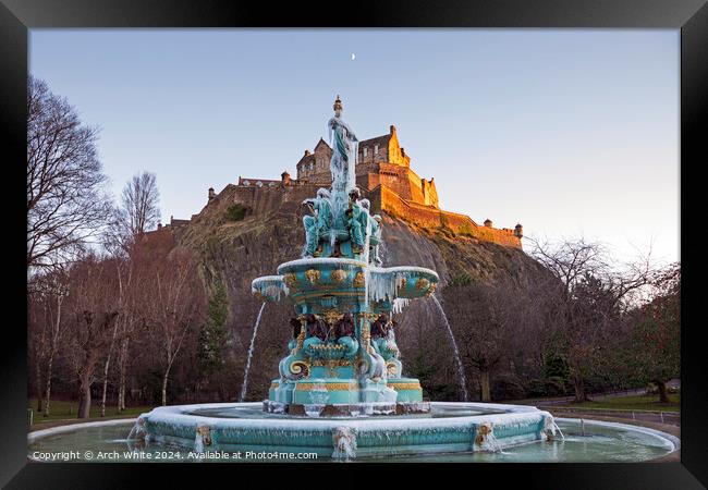 Frozen Ross Fountain,  Edinburgh, Scotland Framed Print by Arch White