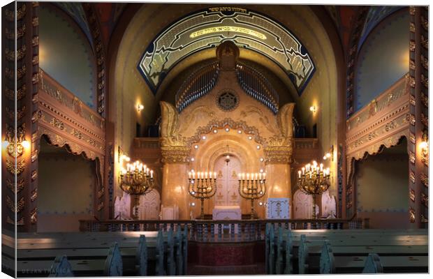 View of the bimah Inside the synagogue in Subotica Canvas Print by Dejan Travica