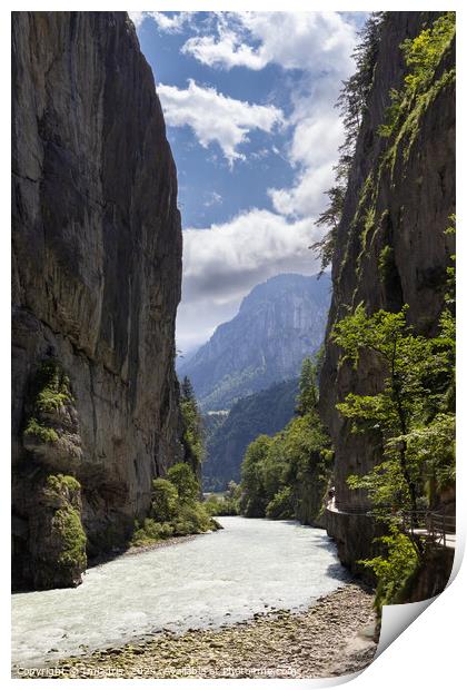 Beautiful Aare Gorge, Switzerland Print by Imladris 