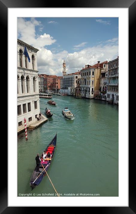 Grand Canal Venice  Framed Mounted Print by Les Schofield