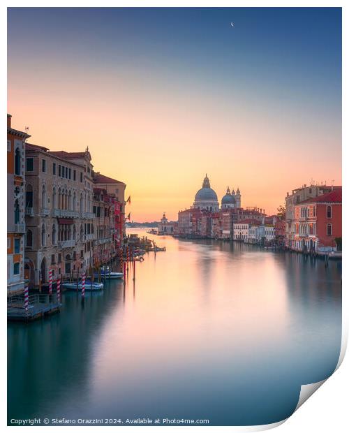Venice grand canal, Santa Maria della Salute church at sunrise. Print by Stefano Orazzini
