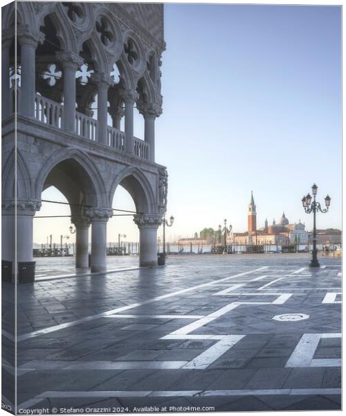 Venice at dawn, Doge's Palace and St Mark Square, Italy Canvas Print by Stefano Orazzini