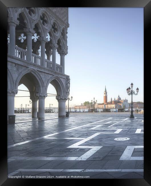 Venice at dawn, Doge's Palace and St Mark Square, Italy Framed Print by Stefano Orazzini
