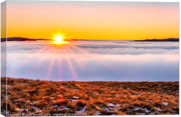 Winter sunset Lake District Canvas Print by geoff shoults