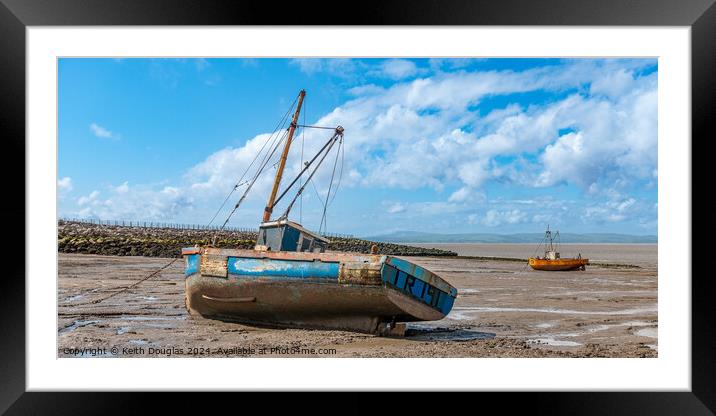 Shrimpers in Morecambe Bay Framed Mounted Print by Keith Douglas