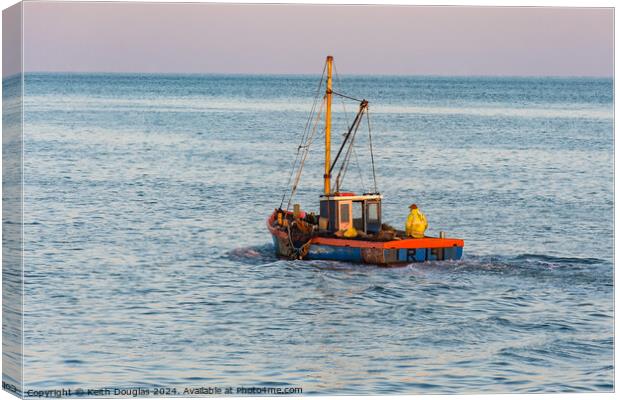 Shrimping Boat in Morecambe Bay Canvas Print by Keith Douglas