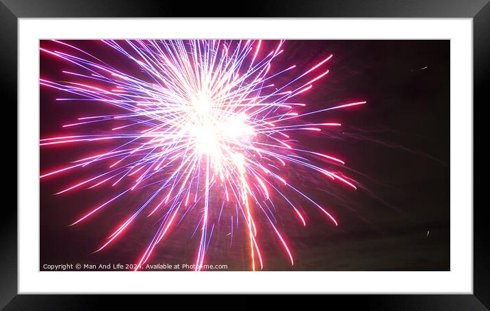 Dark fireworks Framed Mounted Print by Man And Life