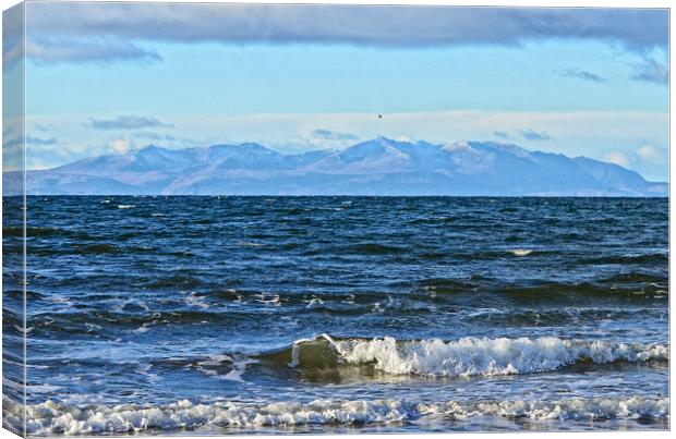 Isle of Arran mountains in winter sunshine Canvas Print by Allan Durward Photography