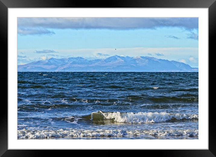 Isle of Arran mountains in winter sunshine Framed Mounted Print by Allan Durward Photography