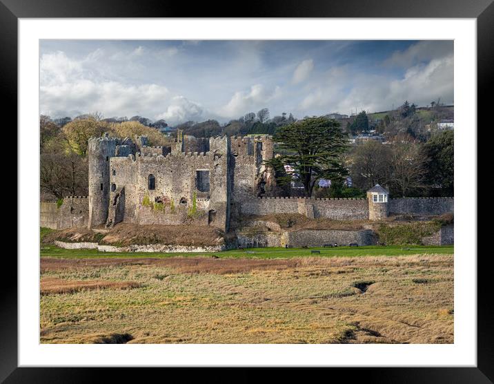 Laugharne Castle, Carmarthenshire, Wales. Framed Mounted Print by Colin Allen