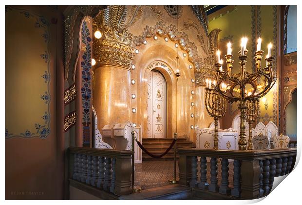 Synagogue bimah side view Print by Dejan Travica