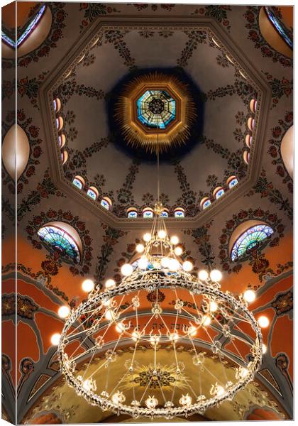 Chandelier in the Subotica synagogue Canvas Print by Dejan Travica