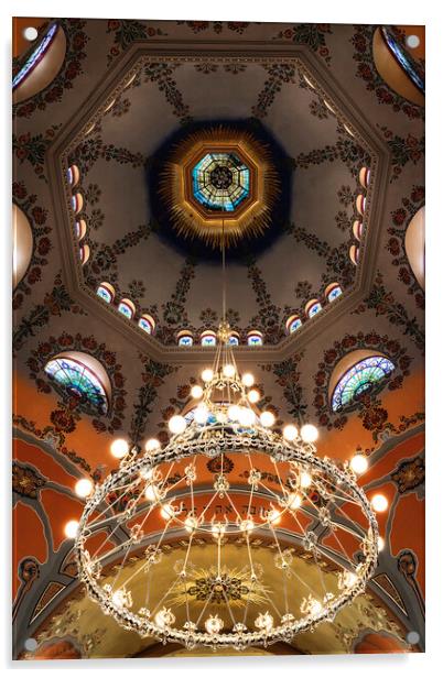Chandelier in the Subotica synagogue Acrylic by Dejan Travica