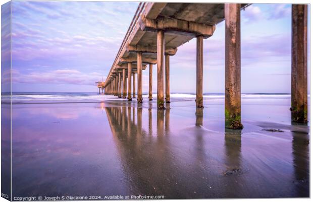 Purple Majesty - Scripps Pier Canvas Print by Joseph S Giacalone