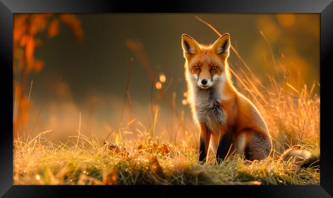 Solitary Red Fox Framed Print by T2 