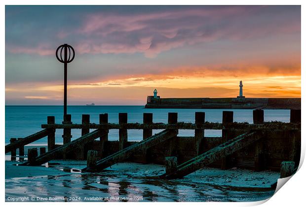 Aberdeen Harbour Sunrise Print by Dave Bowman