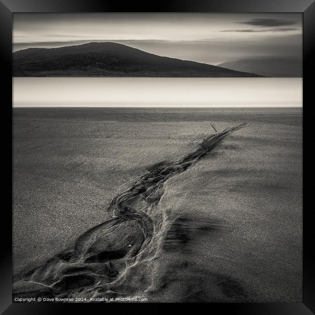 Seilebost Sand Tracks Framed Print by Dave Bowman