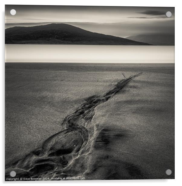 Seilebost Sand Tracks Acrylic by Dave Bowman