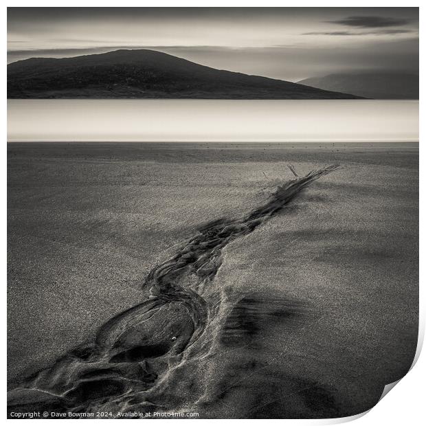 Seilebost Sand Tracks Print by Dave Bowman