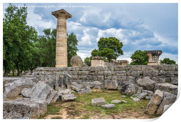 Temple of Zeus at ancient Olympia, Greece Print by Angus McComiskey