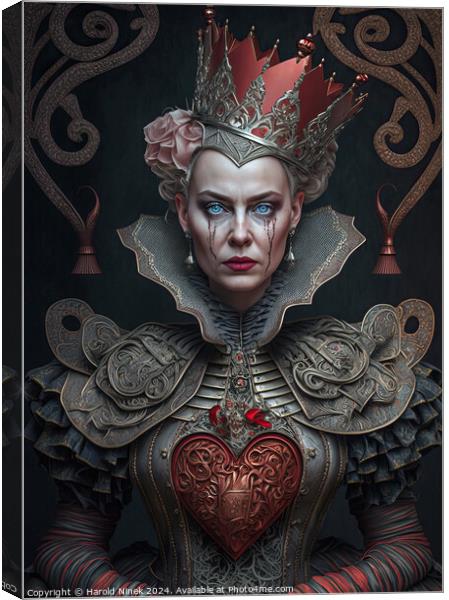 Queen of Hearts Canvas Print by Harold Ninek