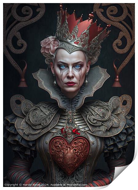 Queen of Hearts Print by Harold Ninek