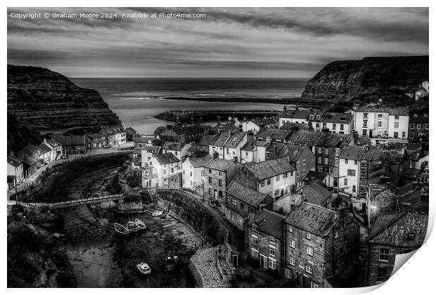 Staithes evening Print by Graham Moore