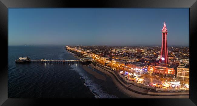 Blackpool after Dark Framed Print by Apollo Aerial Photography