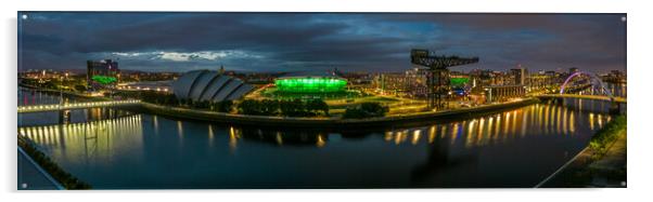 Glasgow Waterfront at Night Acrylic by Apollo Aerial Photography