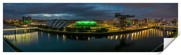 Glasgow Waterfront at Night Print by Apollo Aerial Photography
