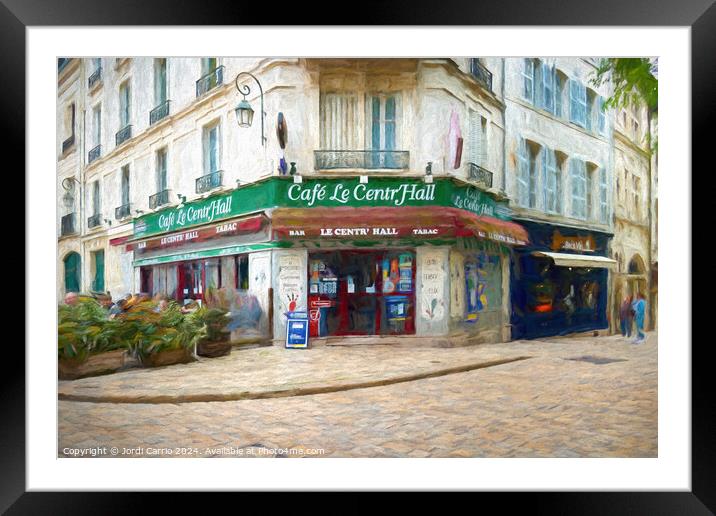 The charm of a café in Orleans - LU2304-1030297-OIL Framed Mounted Print by Jordi Carrio